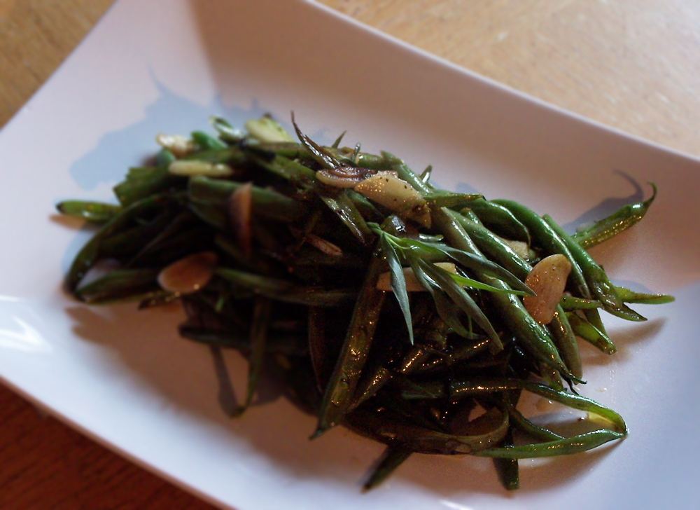French Cut Green Beans with Tarragon Garlic and Balsamic Vinegar