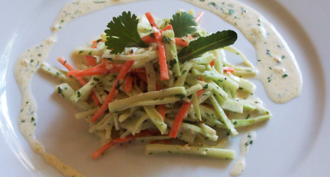Broccoli Slaw with Carrot Ginger Cilantro and Sesame Seeds