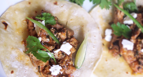 Spicy Lime Chicken Tacos with Queso Fresco