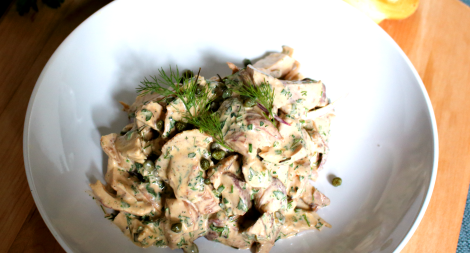 Spicy Dill Chicken Salad with Capers