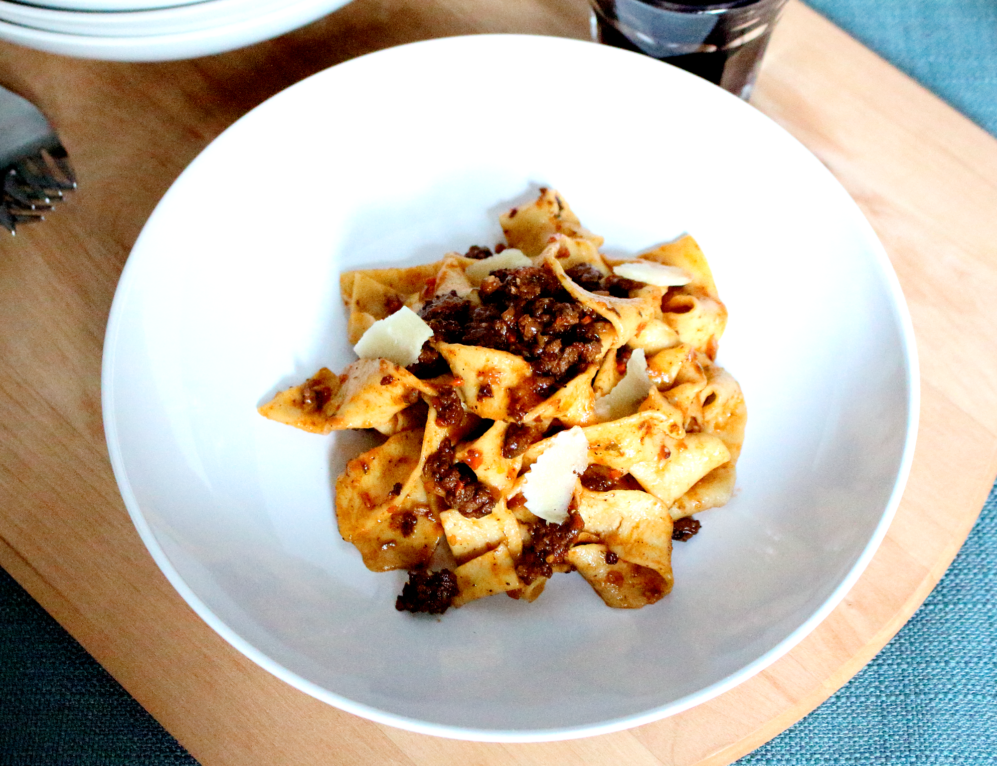 tagliatelle with 30 minute meat sauce