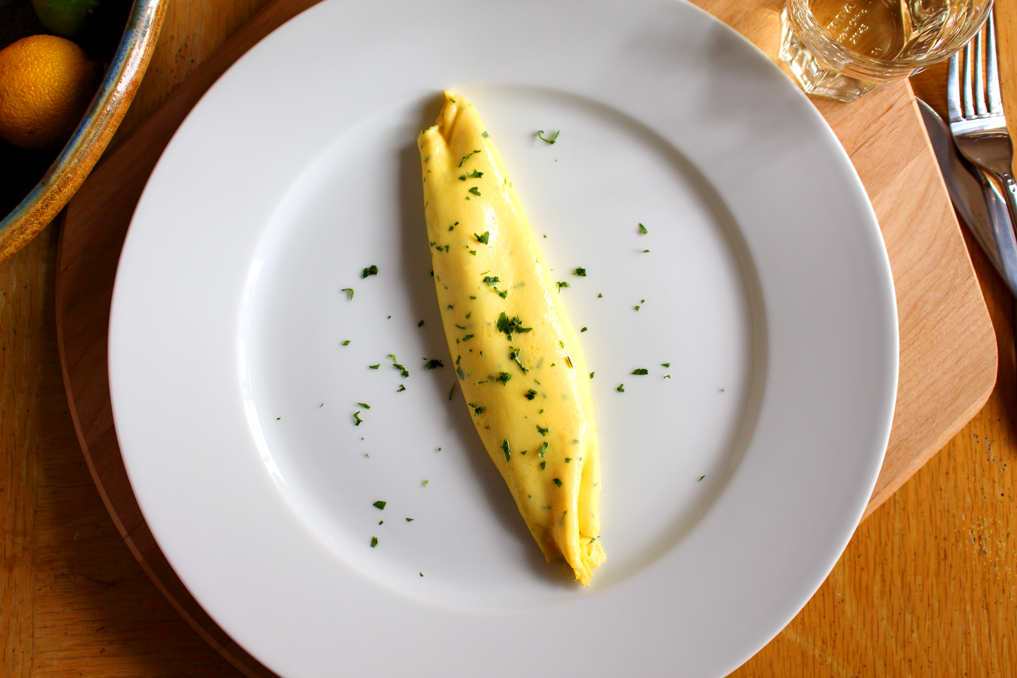 parsley and parmesan omelette