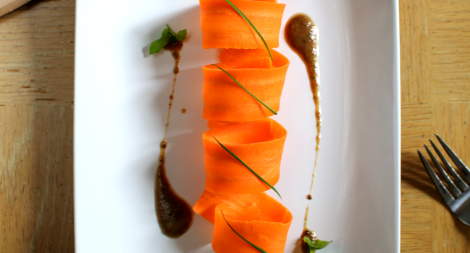 Carrot Salad with Raisin and Roast Garlic Herb Vinaigrette