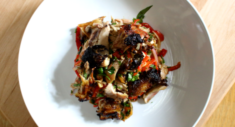 Smoked Chicken Salad with Smoked Red Pepper