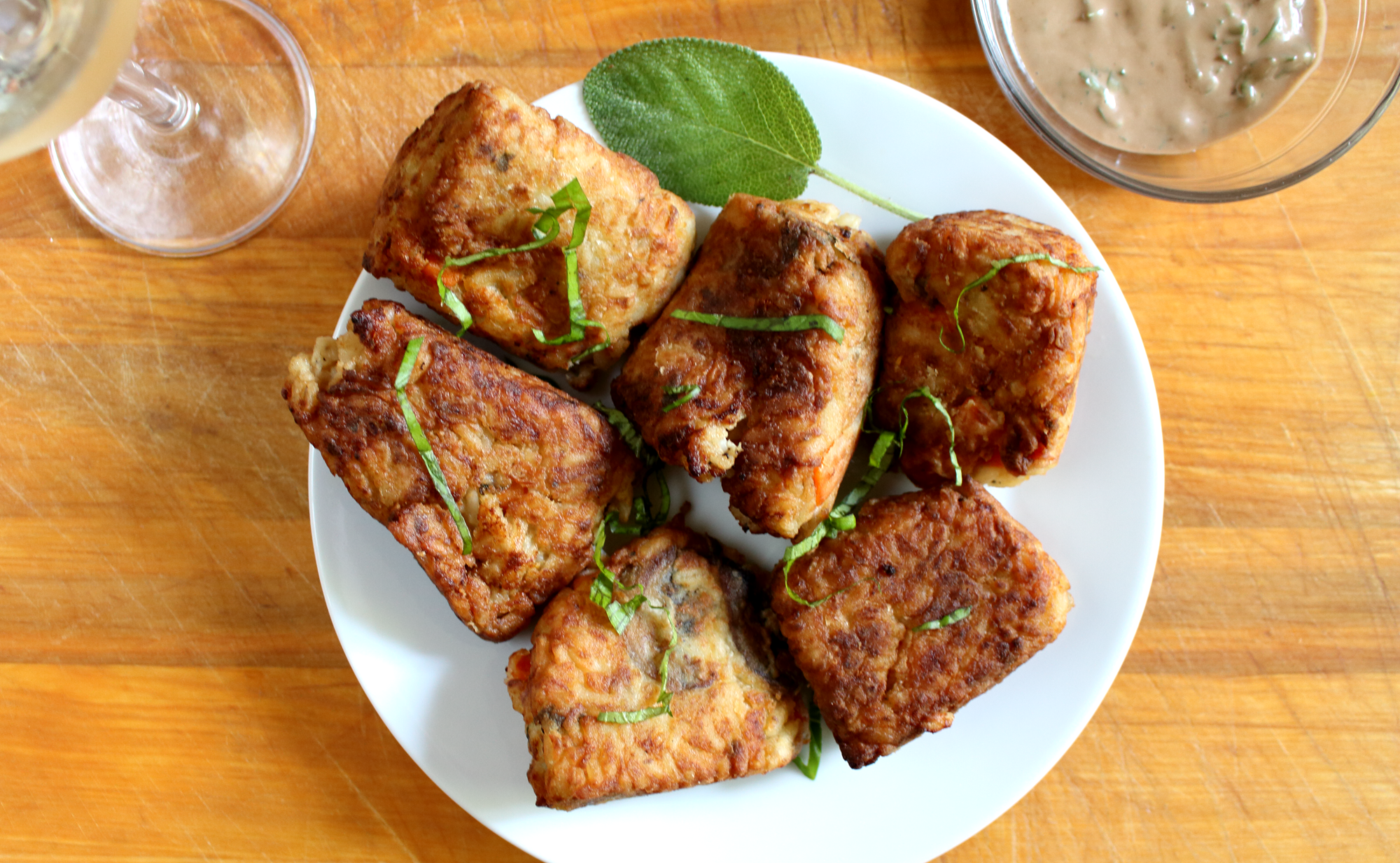 Rice Fritters with a Balsamic Basil Sage Aioli Epicure's Table