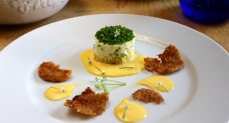 Baked Egg with Sabayon and Whole Wheat Tuiles