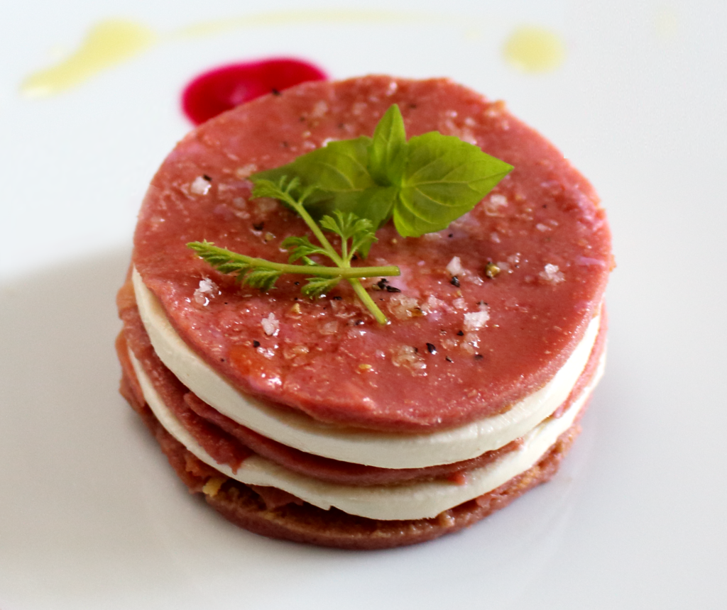 beet and cream cheese omelette