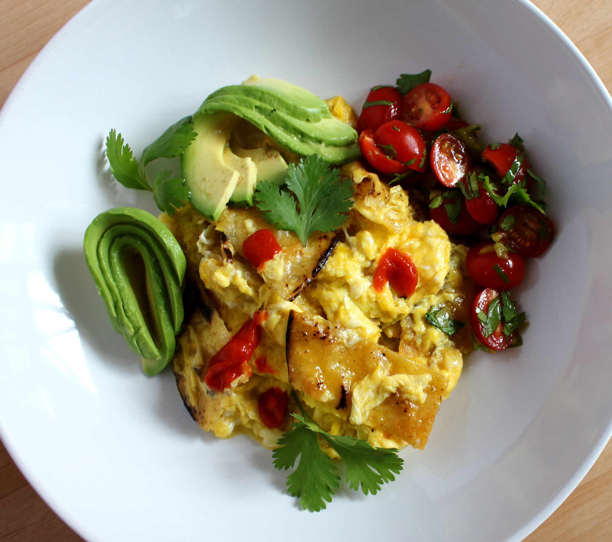 migas with a cherry tomato salsa fresca