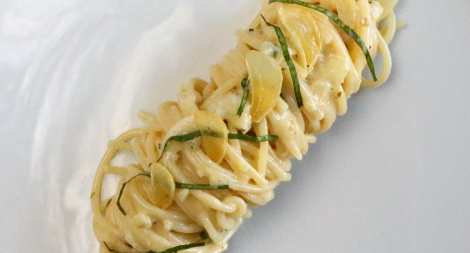 Goat Cheese and Basil Pasta