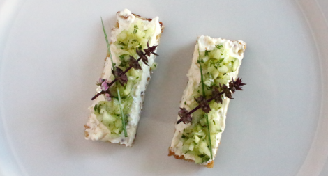 Cucumber and Goat Cheese Toast