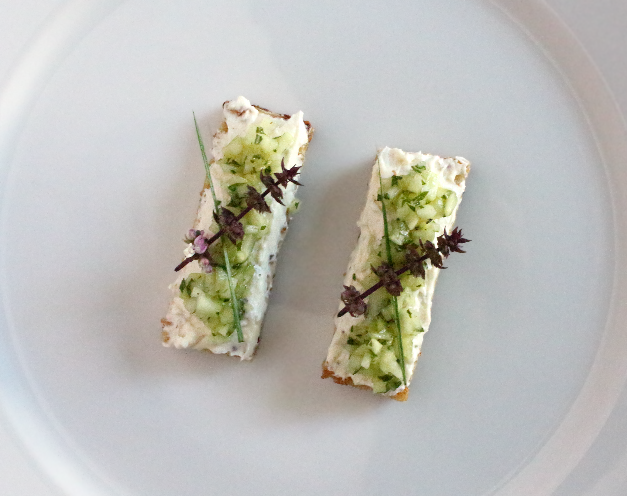 cucumber and goat cheese toast