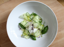 Cucumber Herb Salad with a Poached Egg