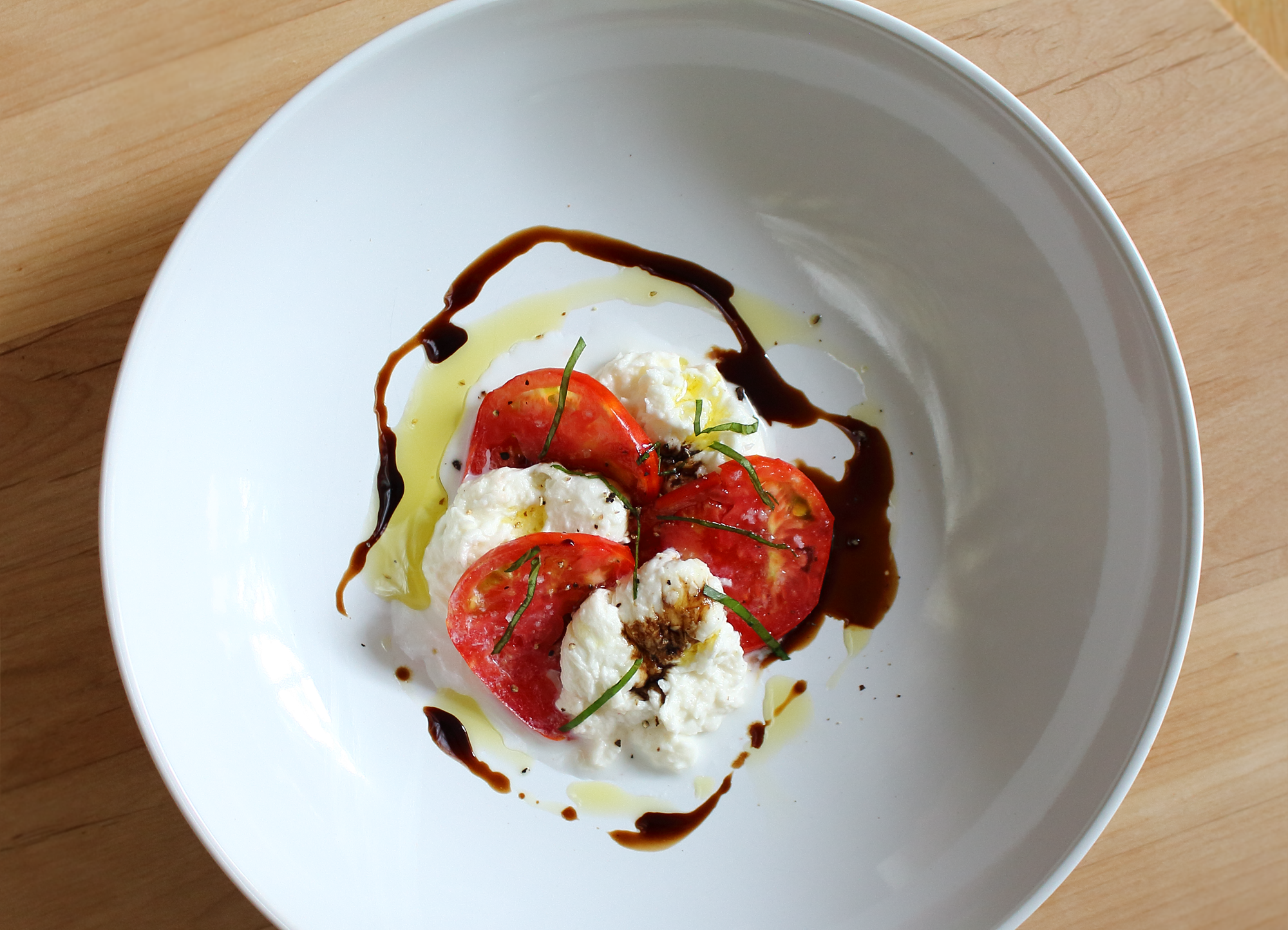 caprese salad with a balsamic reduction