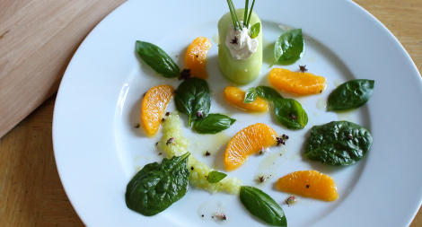 Cucumber Orange and Spinach Salad
