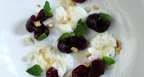 Cheese and Cherries with Honey
