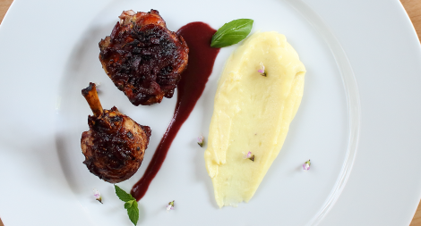 Roast Chicken with a Red Wine Cherry Sauce
