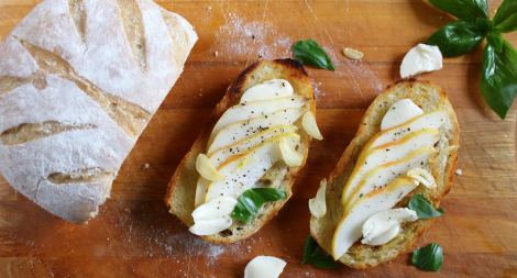 Pear and Cheese Open-Faced Sandwich