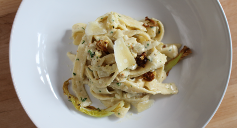 Roast Cauliflower and Gorgonzola Tagliatelle